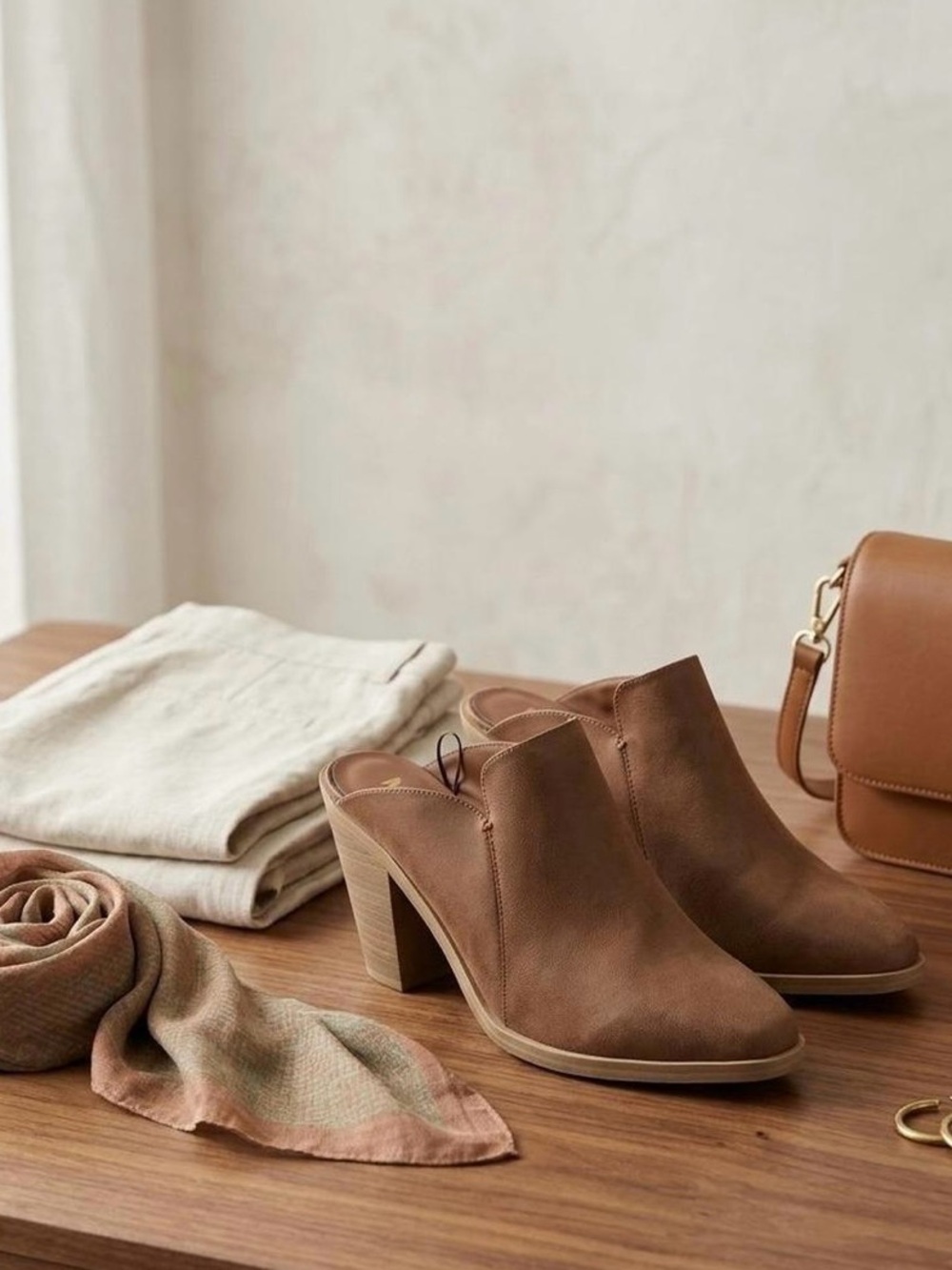 MIA Brown Suede Mule Heels - Women Shoes